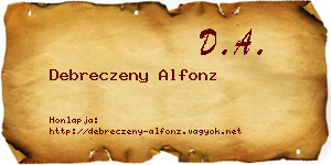 Debreczeny Alfonz névjegykártya